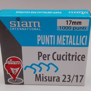 Punti metallici SIAM 23/17 per cucitrici grandi spessori – 1000 pezzi