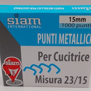 Punti metallici SIAM 23/15 per cucitrici grandi spessori – 1000 pezzi